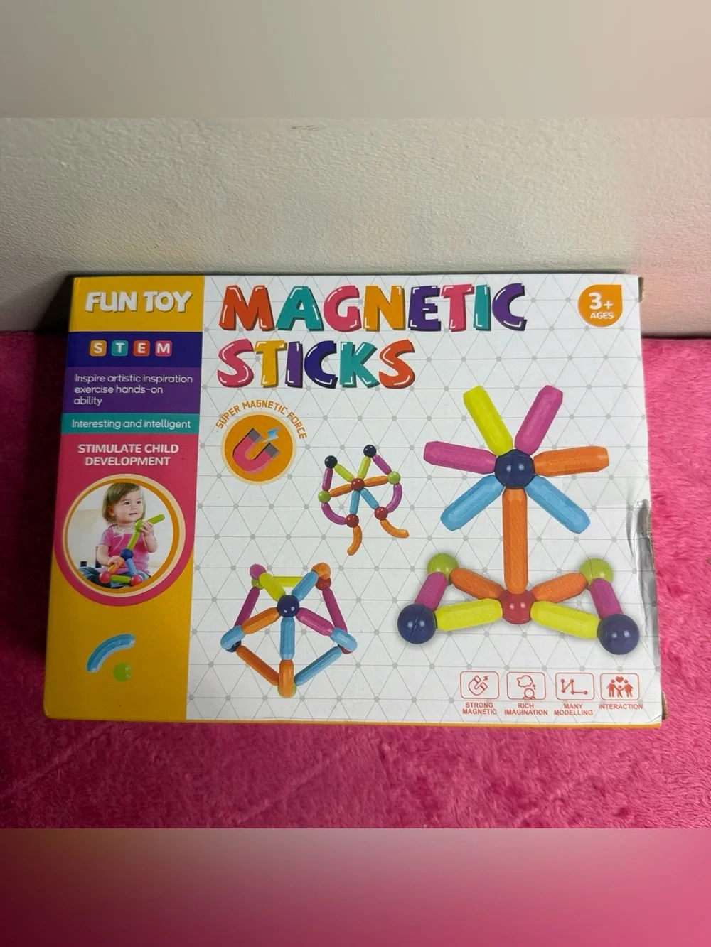 Magnetic Sticks Kids Building Toy - Multicolor STEM Set